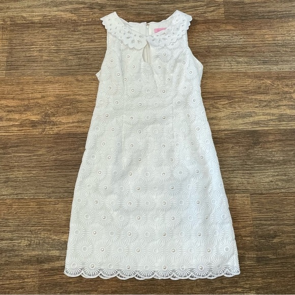 Lilly Pulitzer Nicci Pinwheel Pearl Embellished Sheath Dress Size 0 - Picture 3 of 8